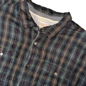Carbon 2 Cobalt Plaid Flannel Long Sleeve Button Up Shirt‎ Men's XXL